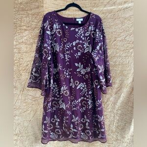 Charter Club Burgundy Embroidered Dress Size 3X